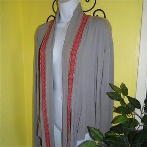 Urban Outfitters Gray Open Waterfall Cardigan